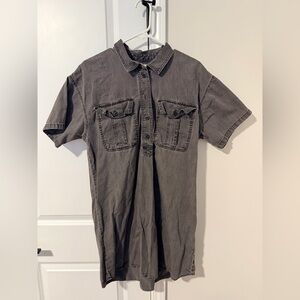 Madewell Denim Popover Shirtdress in Lunar Wash